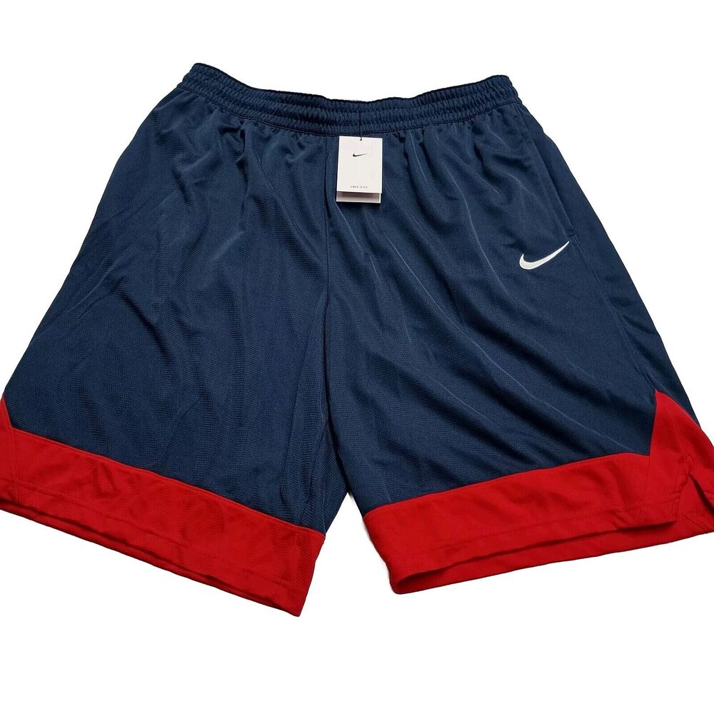 Nike Dri-FIT Basketball Shorts Men's S Small Blue Red AJ3914-413 Polyester